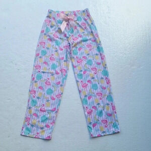 Sleep On It Pajama Pants S (7/8) Multicolor Tropical Pink Girl's Elastic Waist